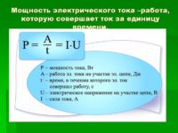 Формула мощности электрического тока, расчет по мощности и напряжению